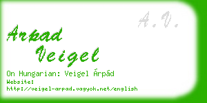 arpad veigel business card